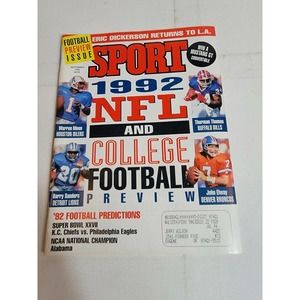 Vintage Sport Magazine NFL College Football Warren Moon Barry Sanders Elway 1992